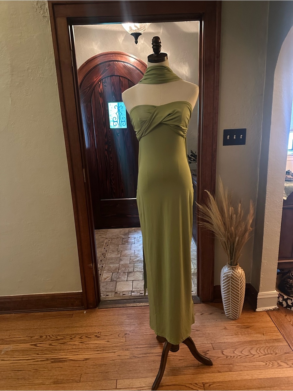 NWT! 🔥Green Strapless BodyCon Maxi Dress